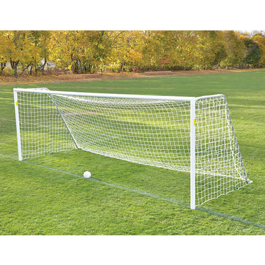 Soccer Goals - Classic Official Round Goal - Semi-Permanent with Standard Backstays (8 ft.H x 24 ft.W x 4 ft.B x 10 ft.D) - NFHS, NCAA, FIFA Compliant